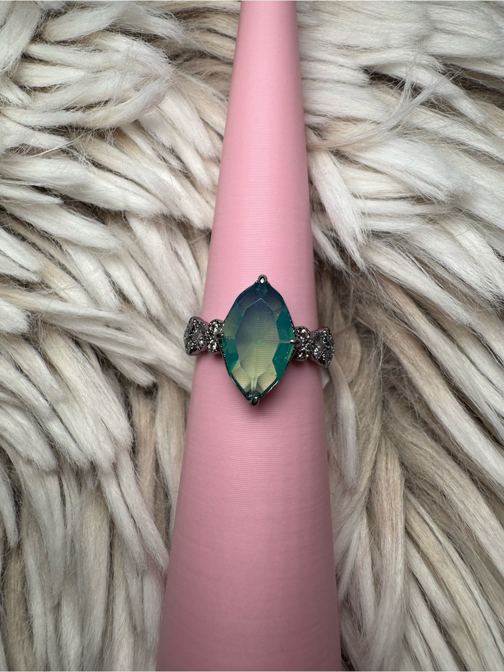 Green opal ring